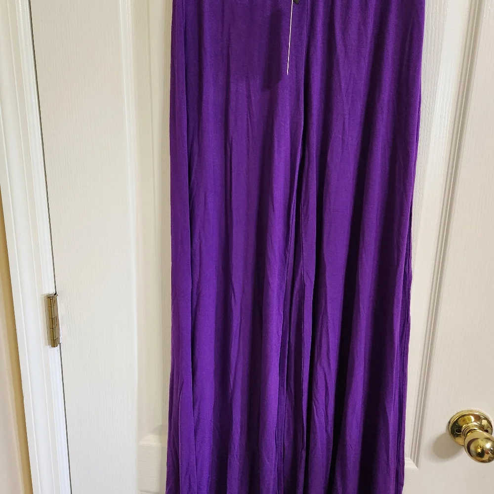 Purple wide leg pants Made by Johnny - Picture 6 of 6